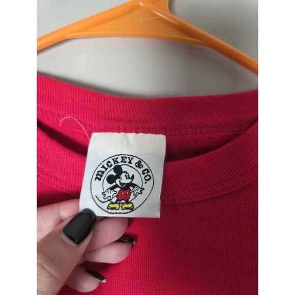 Vintage Disney Mickey Mouse Nightshirt One Size Red Good Night Long Sleeve - Picture 2 of 4